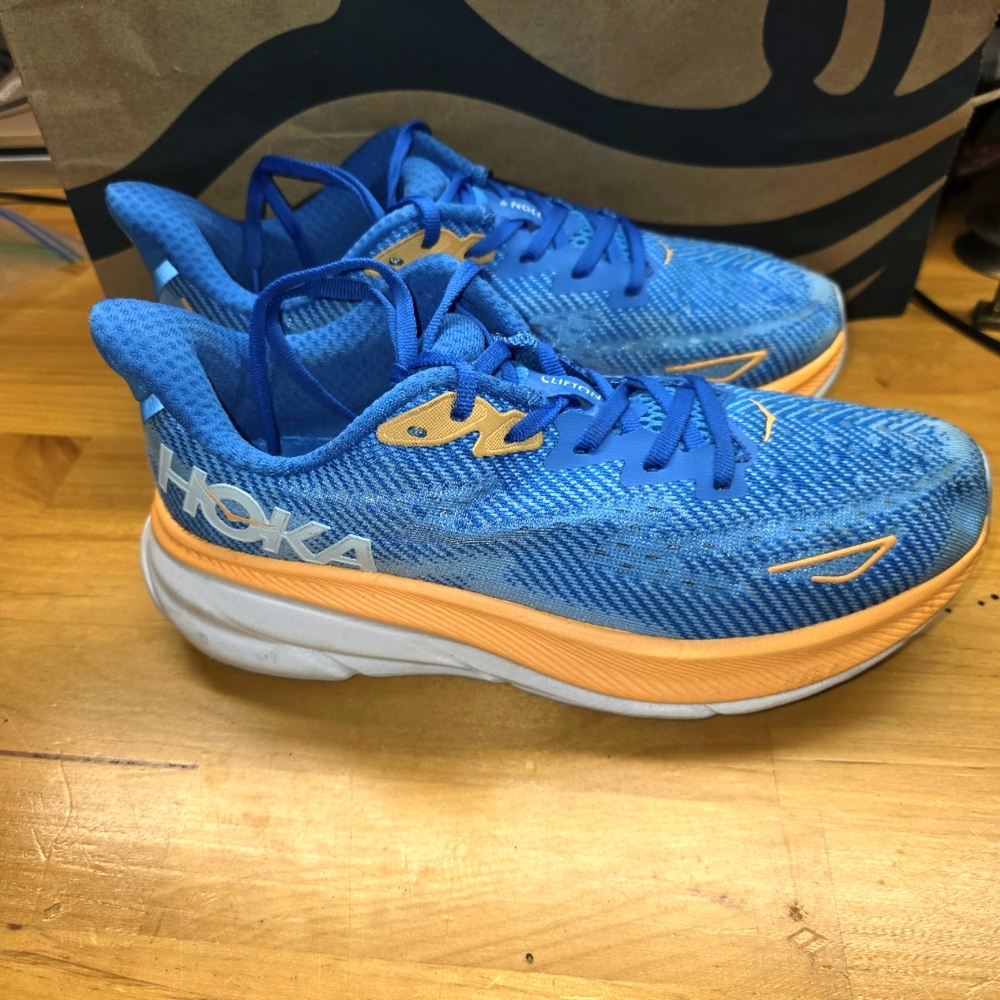 Hoka Clifton 9 Blue Orange Mens Size 7